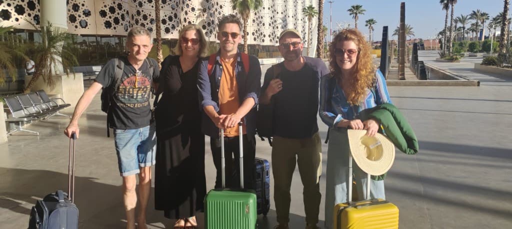 Adam City Tours clients arriving at Marrakech airport ready for their luxury tour