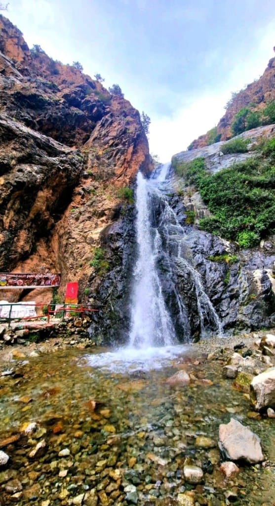 Waterfall scenery in Ourika Valley