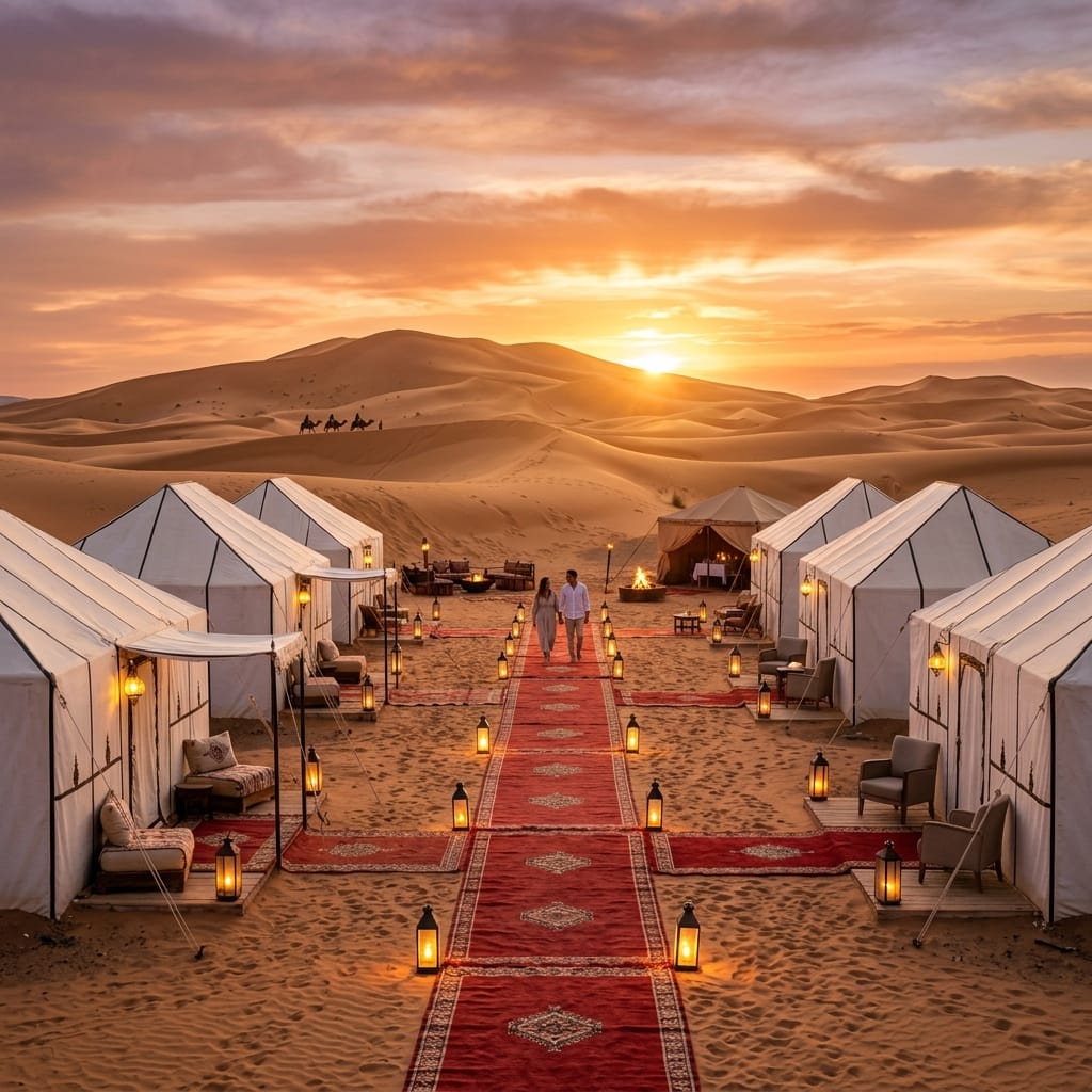 Luxury Sahara Camp Red Carpet Entrance