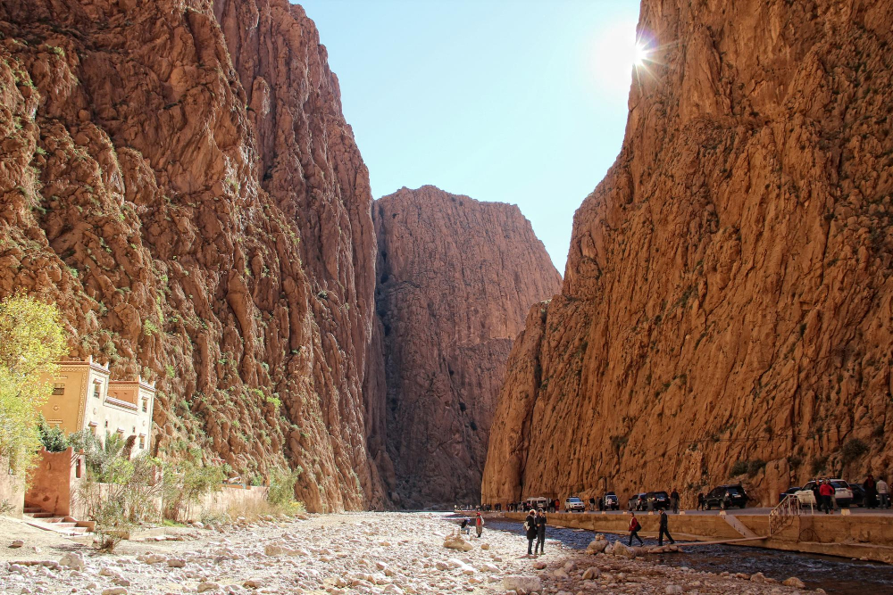 first-rays-of-sun-in-the-todra-gorge-morocco
